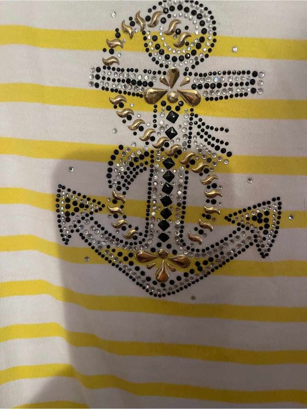 Yellow & White Striped Women’s Anchor Tee - Picture 3 of 3